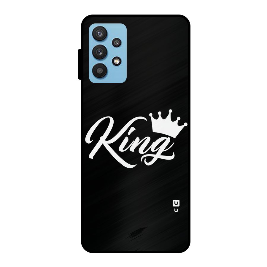 King Crown Typography Metal Back Case for Galaxy M32 5G