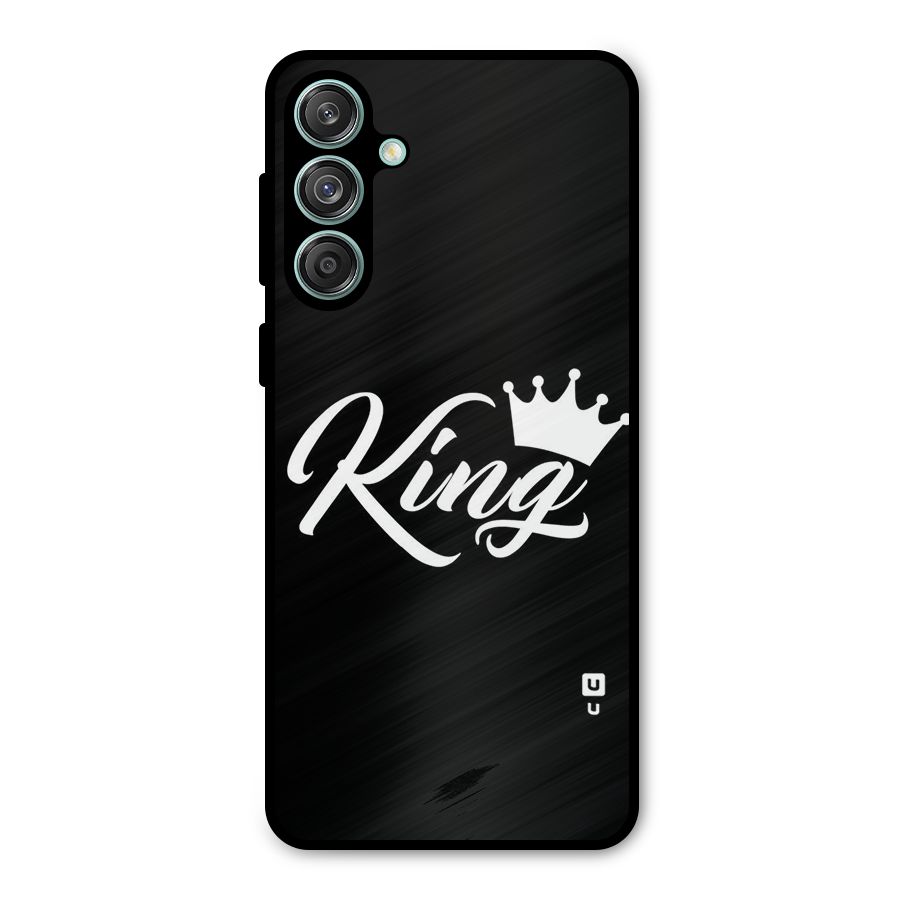 King Crown Typography Metal Back Case for Galaxy M55 5G