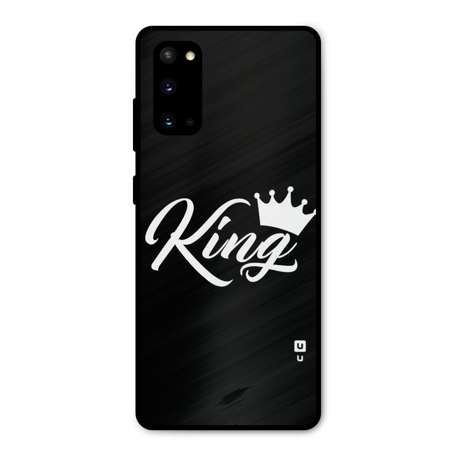 King Crown Typography Metal Back Case for Galaxy S20