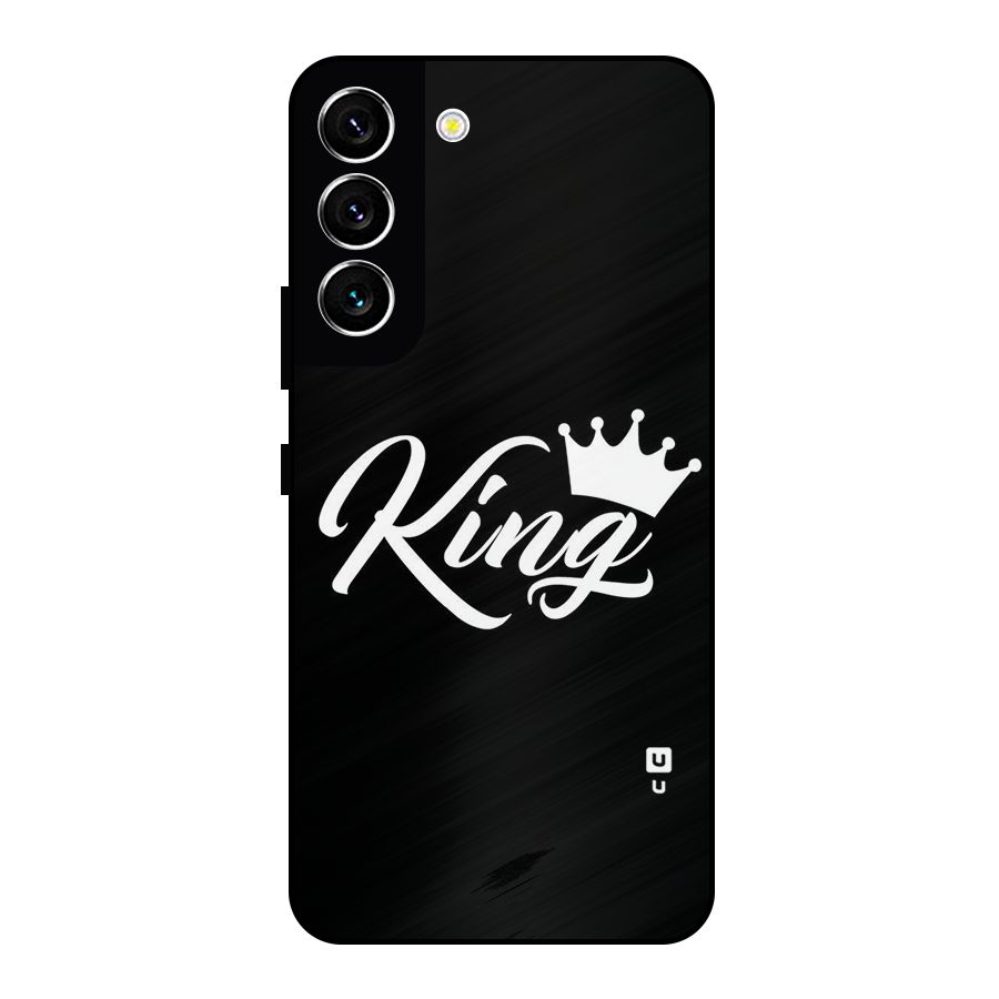 King Crown Typography Metal Back Case for Galaxy S22 5G