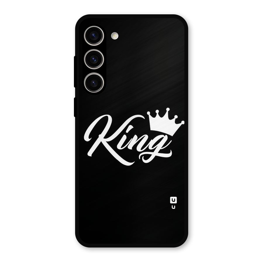 King Crown Typography Metal Back Case for Galaxy S23 Plus