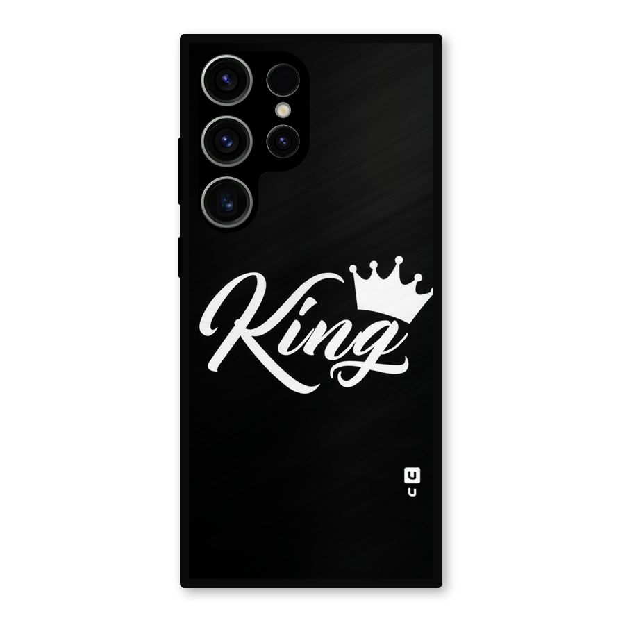 King Crown Typography Metal Back Case for Galaxy S23 Ultra