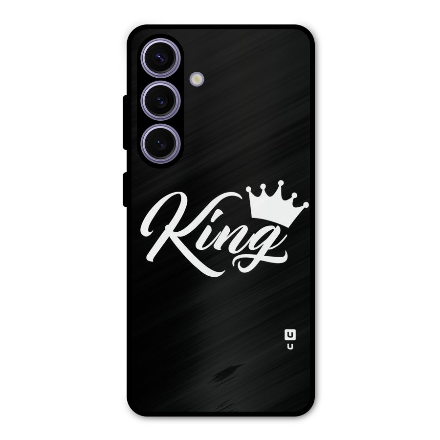 King Crown Typography Metal Back Case for Galaxy S24