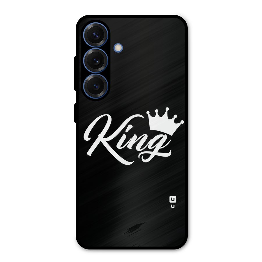 King Crown Typography Metal Back Case for Galaxy S25