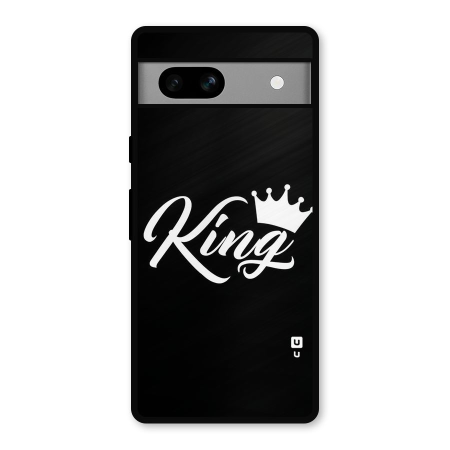 King Crown Typography Metal Back Case for Google Pixel 7a