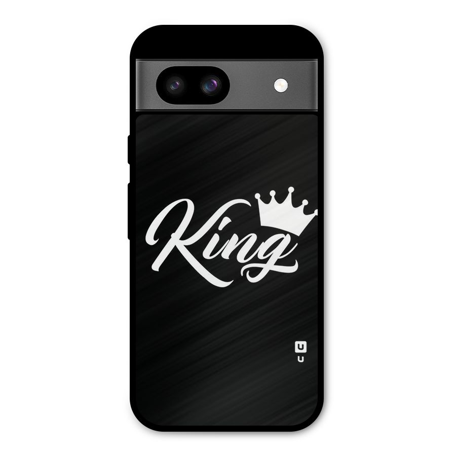 King Crown Typography Metal Back Case for Google Pixel 8a