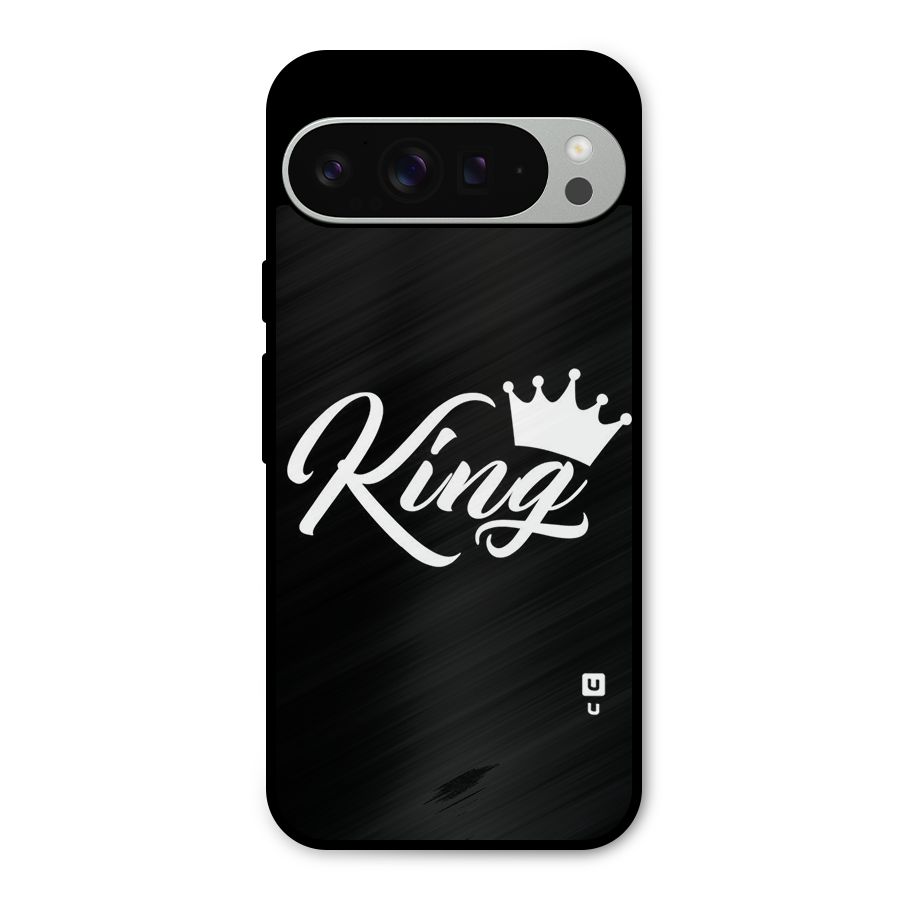King Crown Typography Metal Back Case for Google Pixel 9 Pro XL
