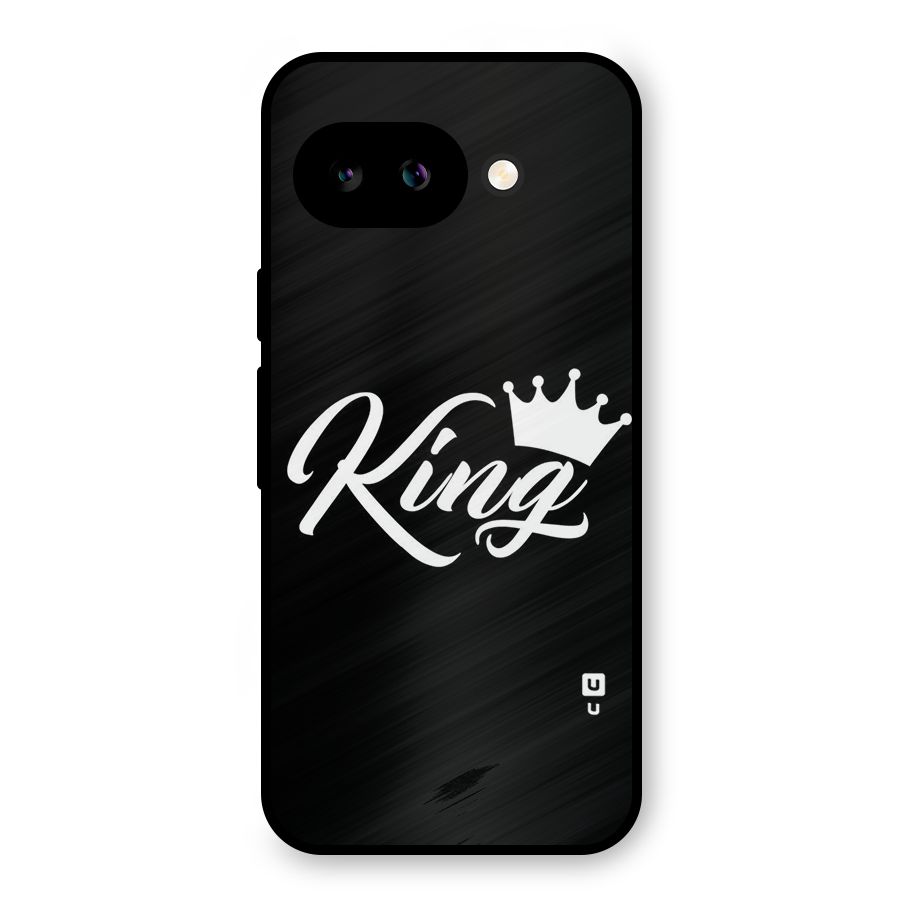 King Crown Typography Metal Back Case for Google Pixel 9a