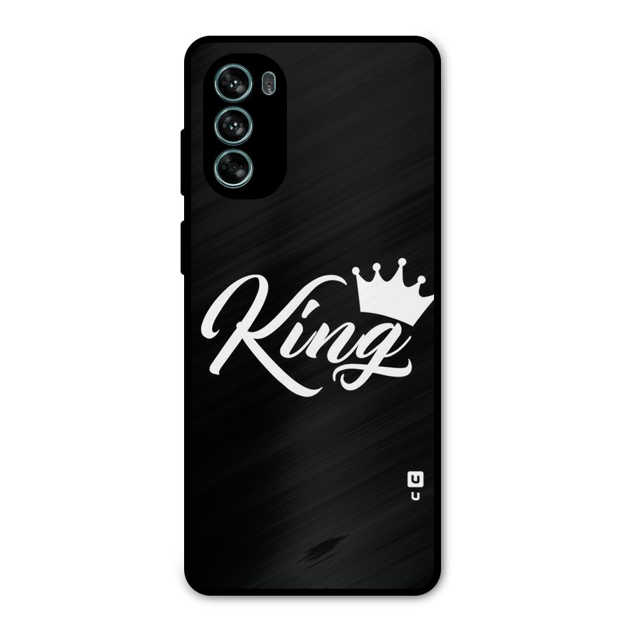 King Crown Typography Metal Back Case for Moto G62