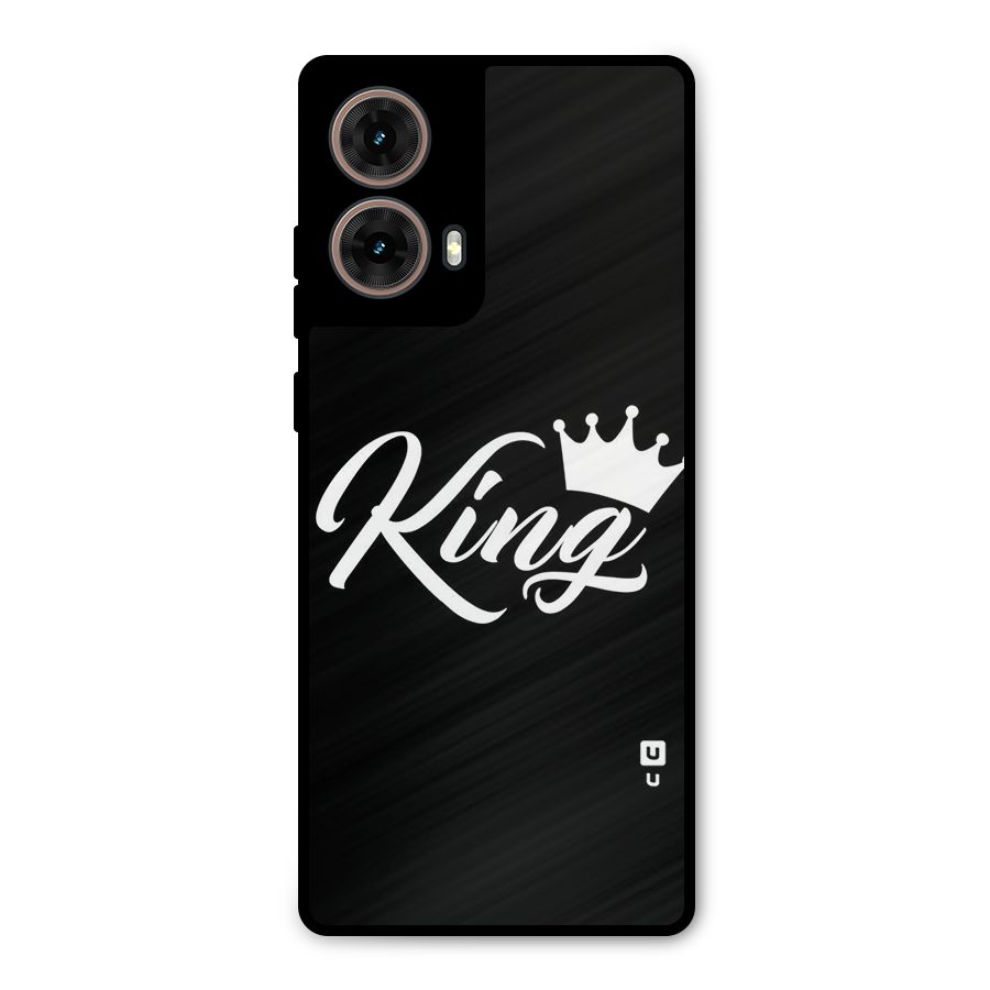 King Crown Typography Metal Back Case for Moto G85