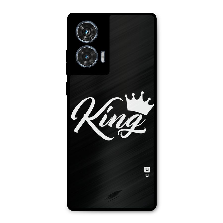 King Crown Typography Metal Back Case for Motorola Edge 50 Fusion