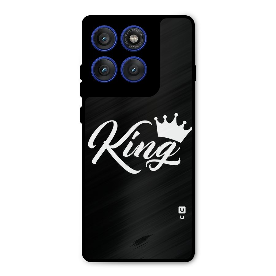 King Crown Typography Metal Back Case for Motorola Edge 60 Pro