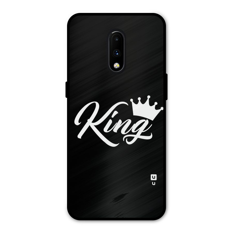King Crown Typography Metal Back Case for OnePlus 7