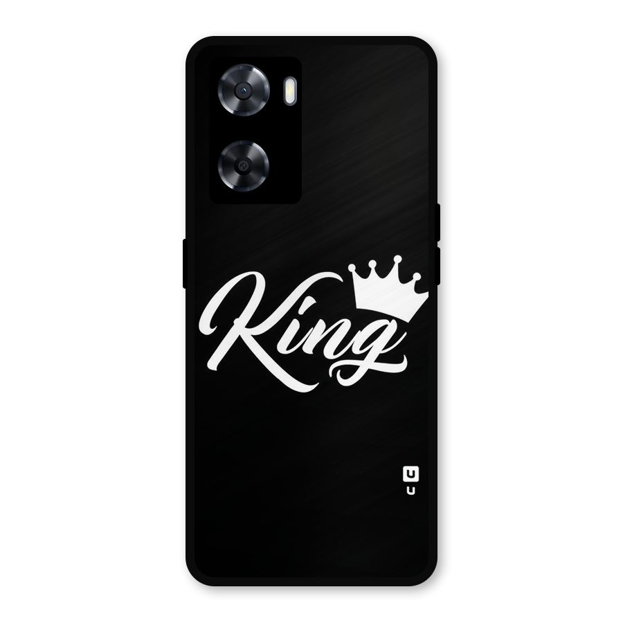 King Crown Typography Metal Back Case for Oppo A57 2022