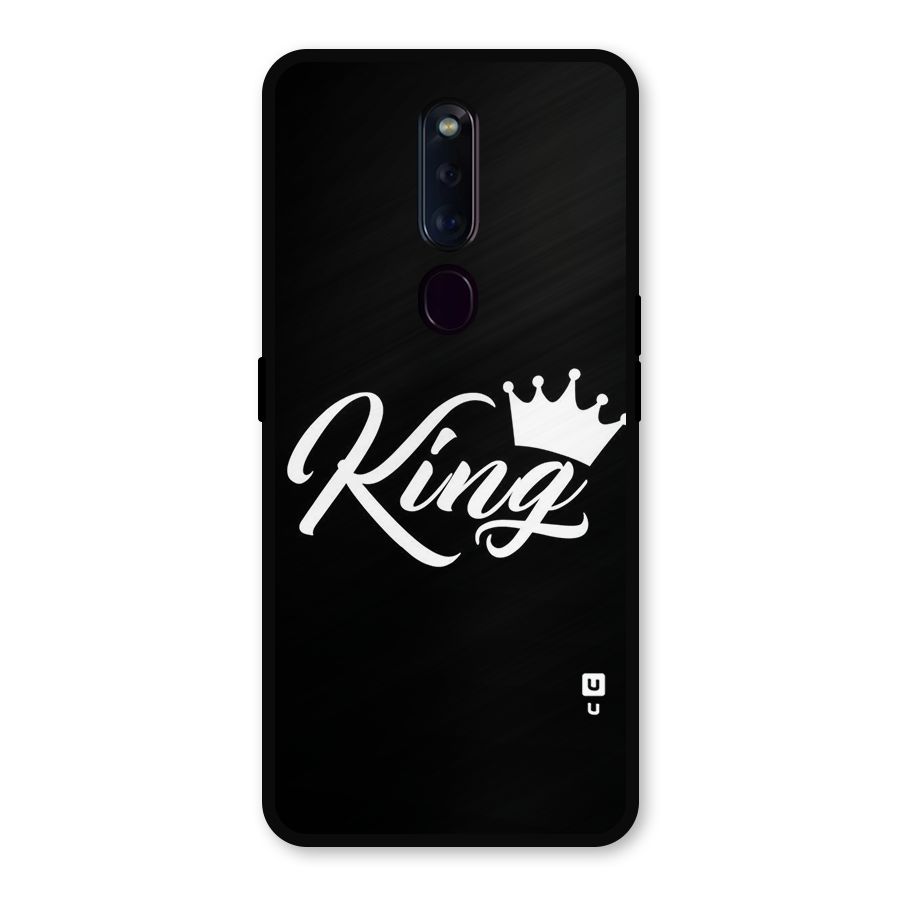 King Crown Typography Metal Back Case for Oppo F11 Pro