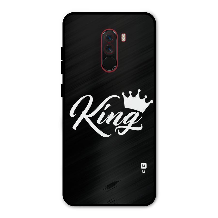 King Crown Typography Metal Back Case for Poco F1
