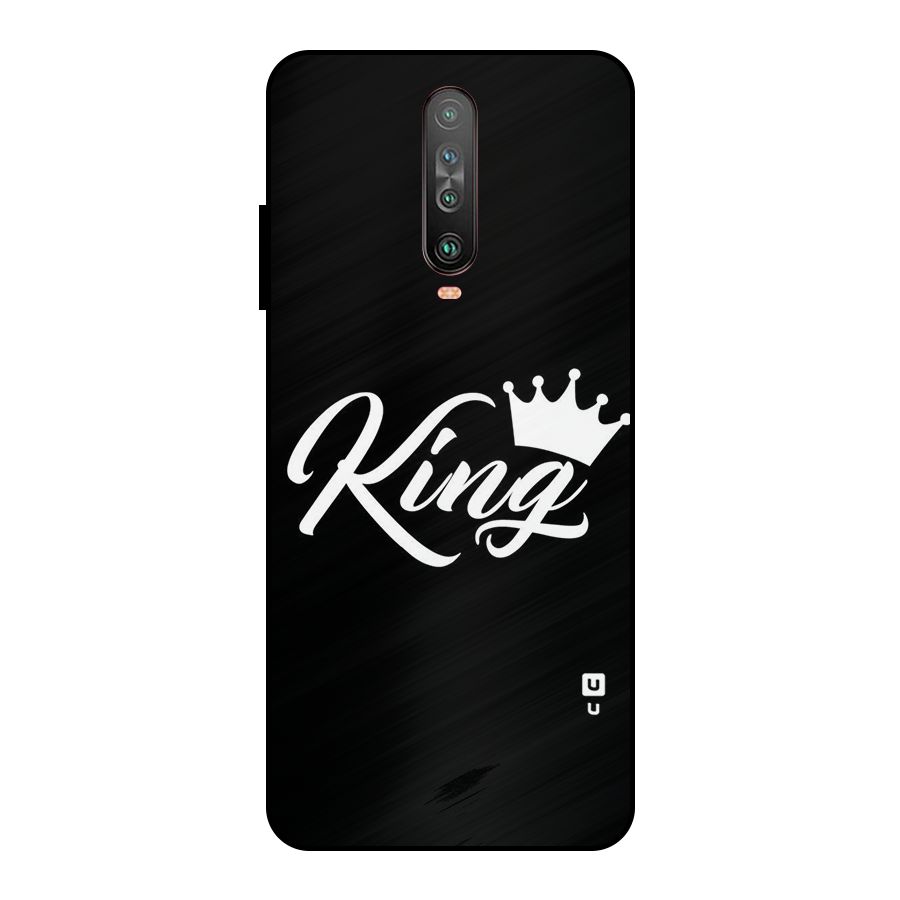 King Crown Typography Metal Back Case for Poco X2