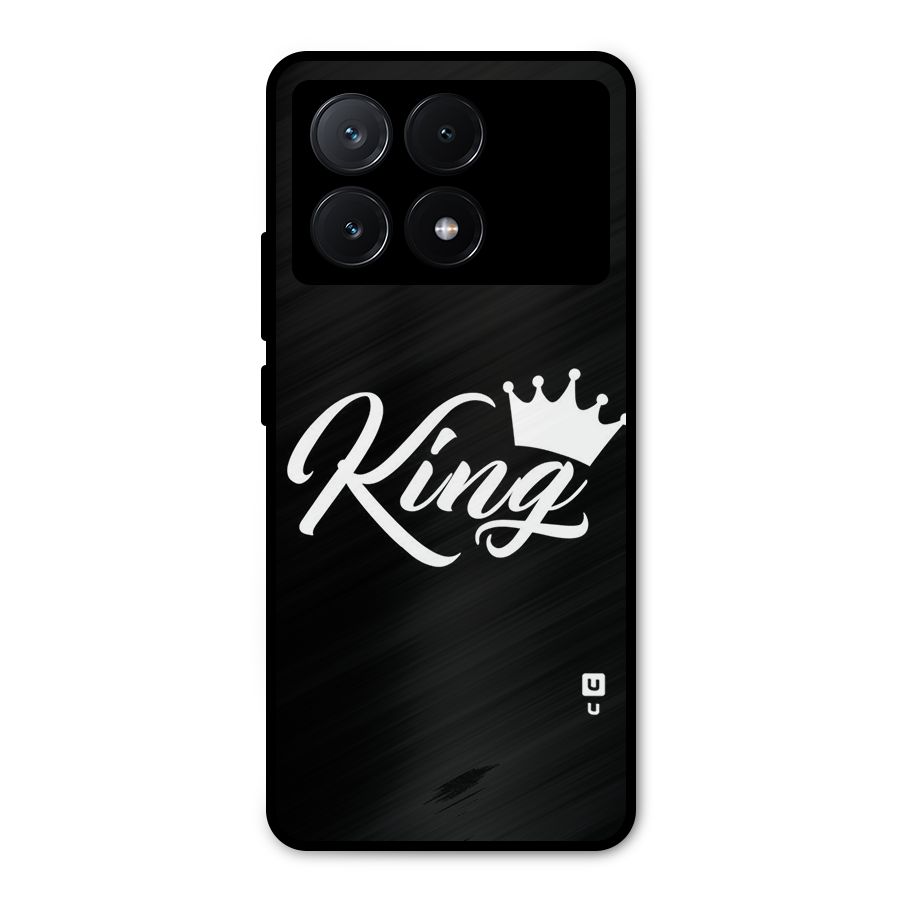 King Crown Typography Metal Back Case for Poco X6 Pro