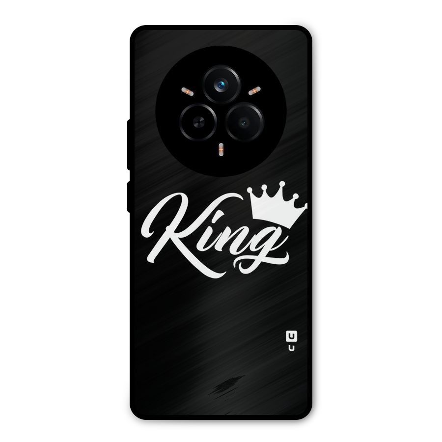 King Crown Typography Metal Back Case for Realme 14 Pro