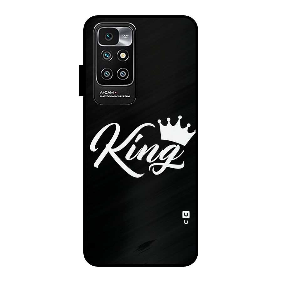 King Crown Typography Metal Back Case for Redmi 10 Prime