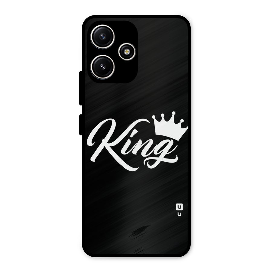 King Crown Typography Metal Back Case for Redmi 12 5G