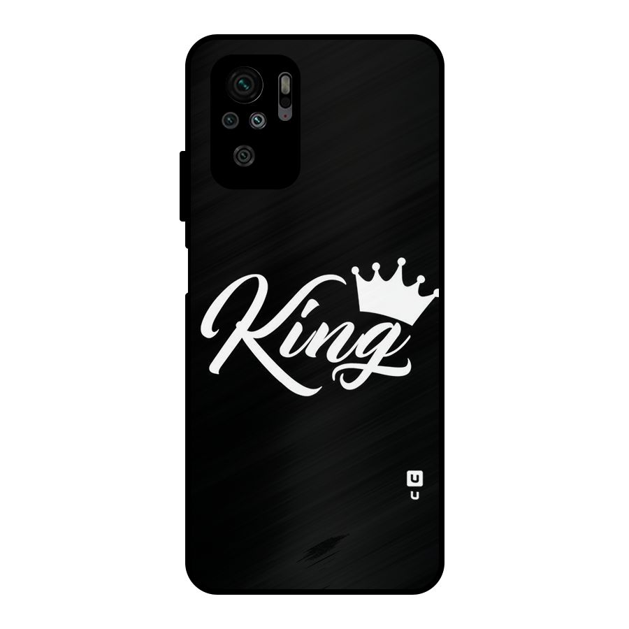 King Crown Typography Metal Back Case for Redmi Note 10S