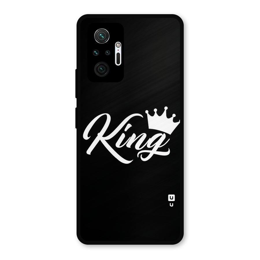 King Crown Typography Metal Back Case for Redmi Note 10 Pro