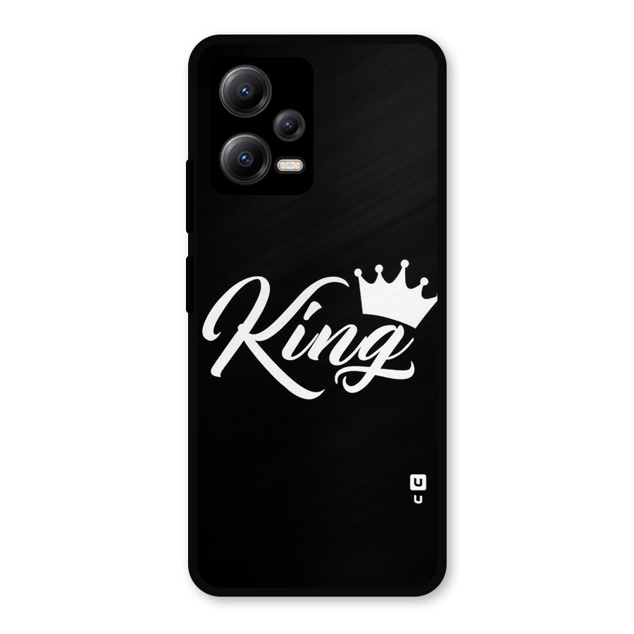 King Crown Typography Metal Back Case for Redmi Note 12 5G