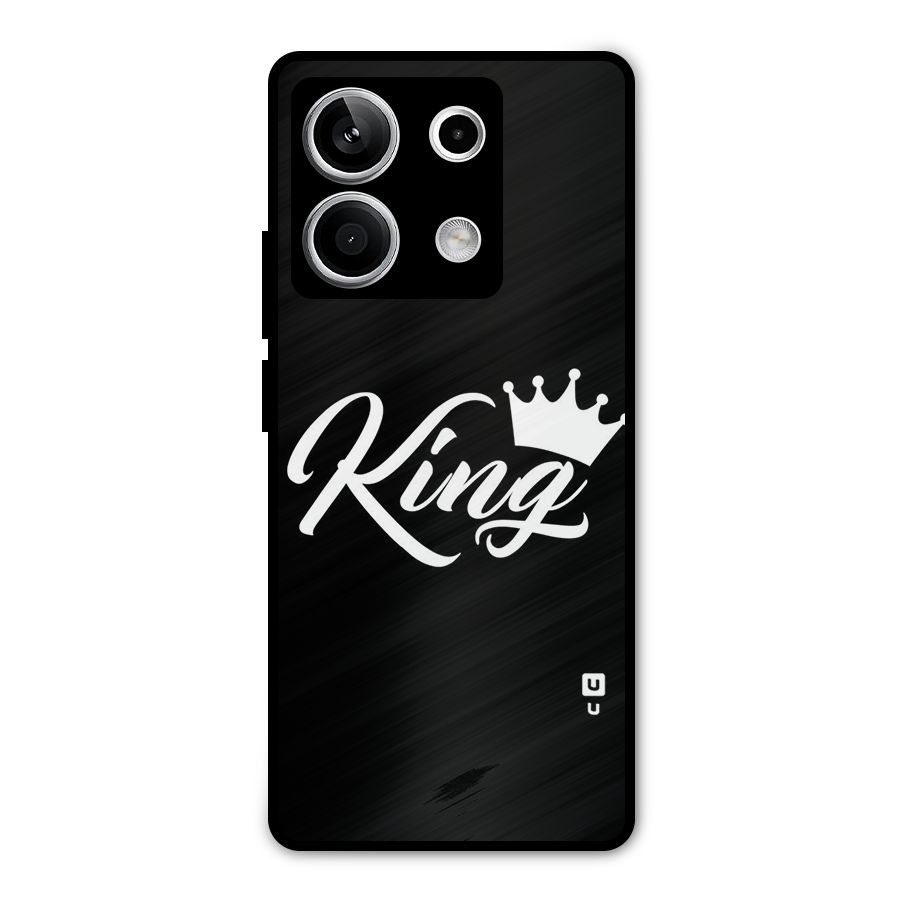 King Crown Typography Metal Back Case for Redmi Note 13 5G