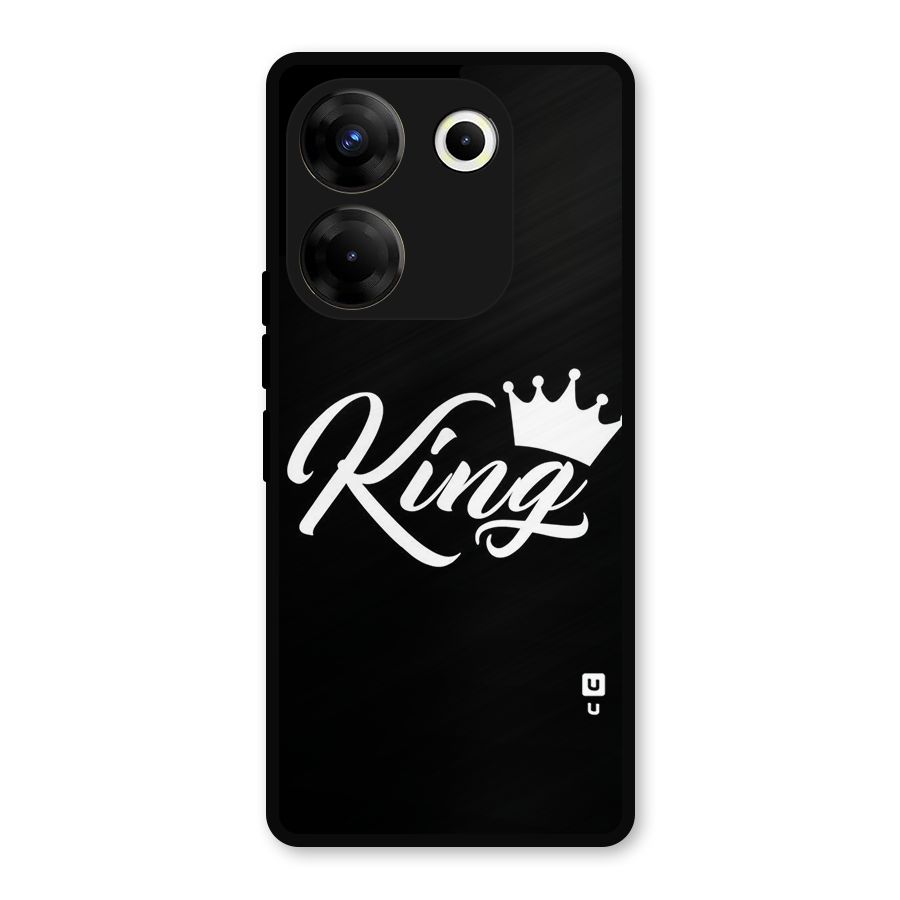 King Crown Typography Metal Back Case for Tecno Camon 20 Pro