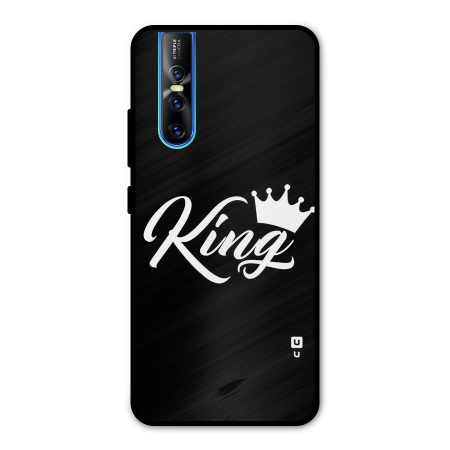 King Crown Typography Metal Back Case for Vivo V15 Pro
