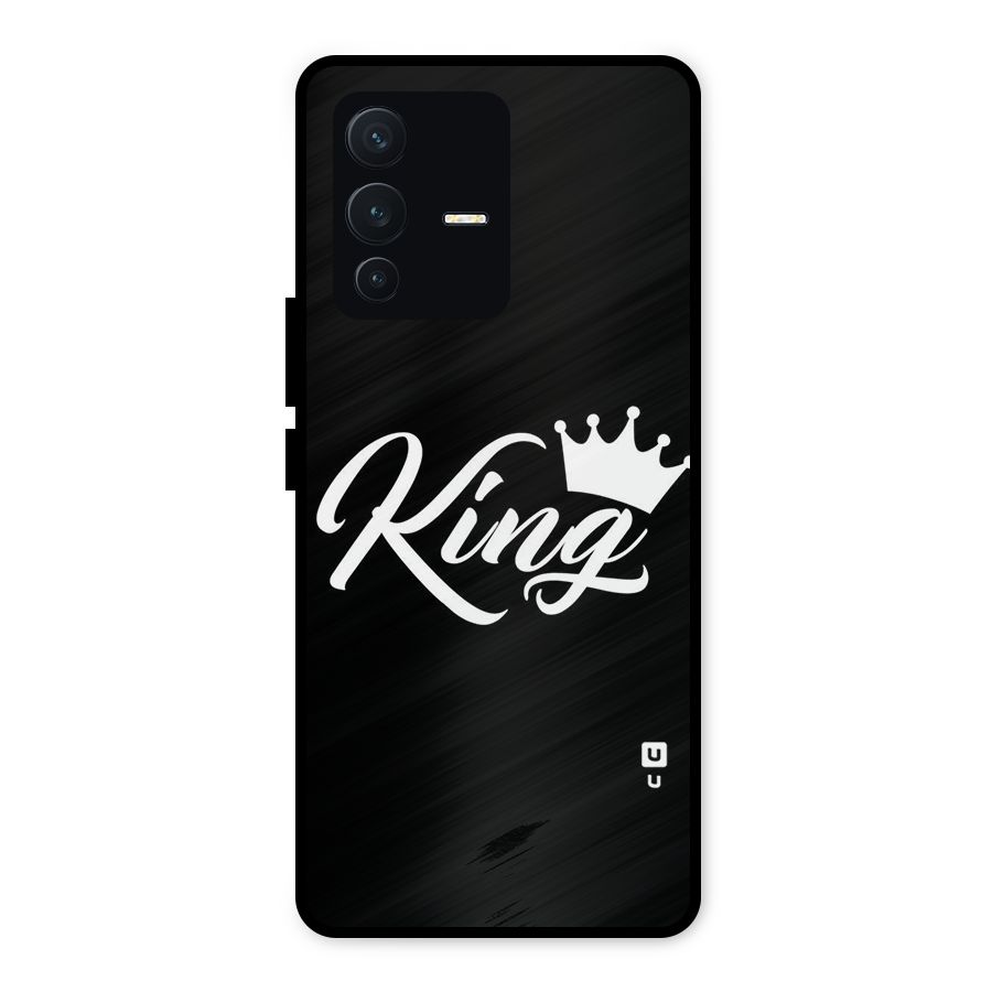 King Crown Typography Metal Back Case for Vivo V23 5G