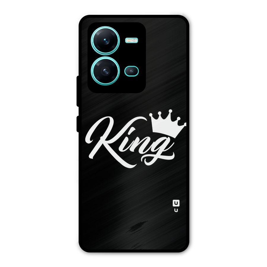 King Crown Typography Metal Back Case for Vivo V25