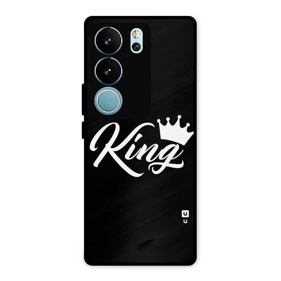 King Crown Typography Metal Back Case for Vivo V29 Pro