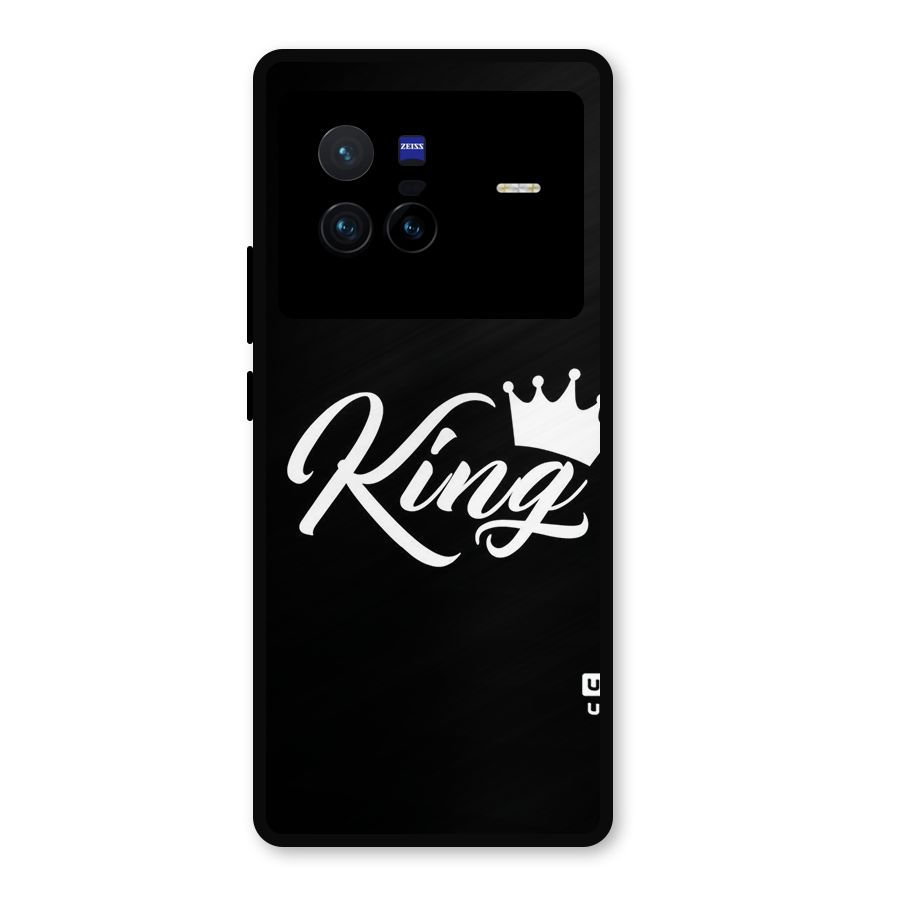 King Crown Typography Metal Back Case for Vivo X80
