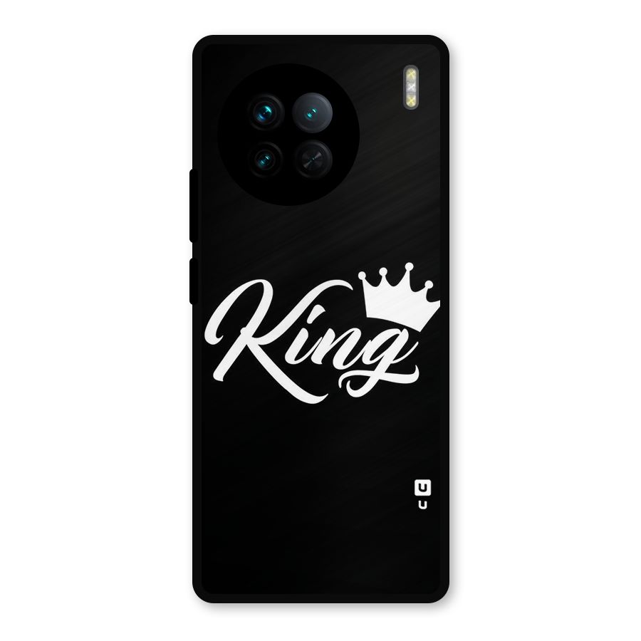King Crown Typography Metal Back Case for Vivo X90