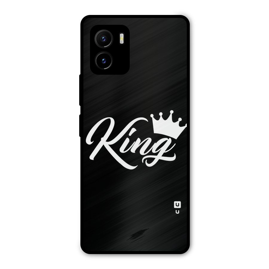 King Crown Typography Metal Back Case for Vivo Y15s