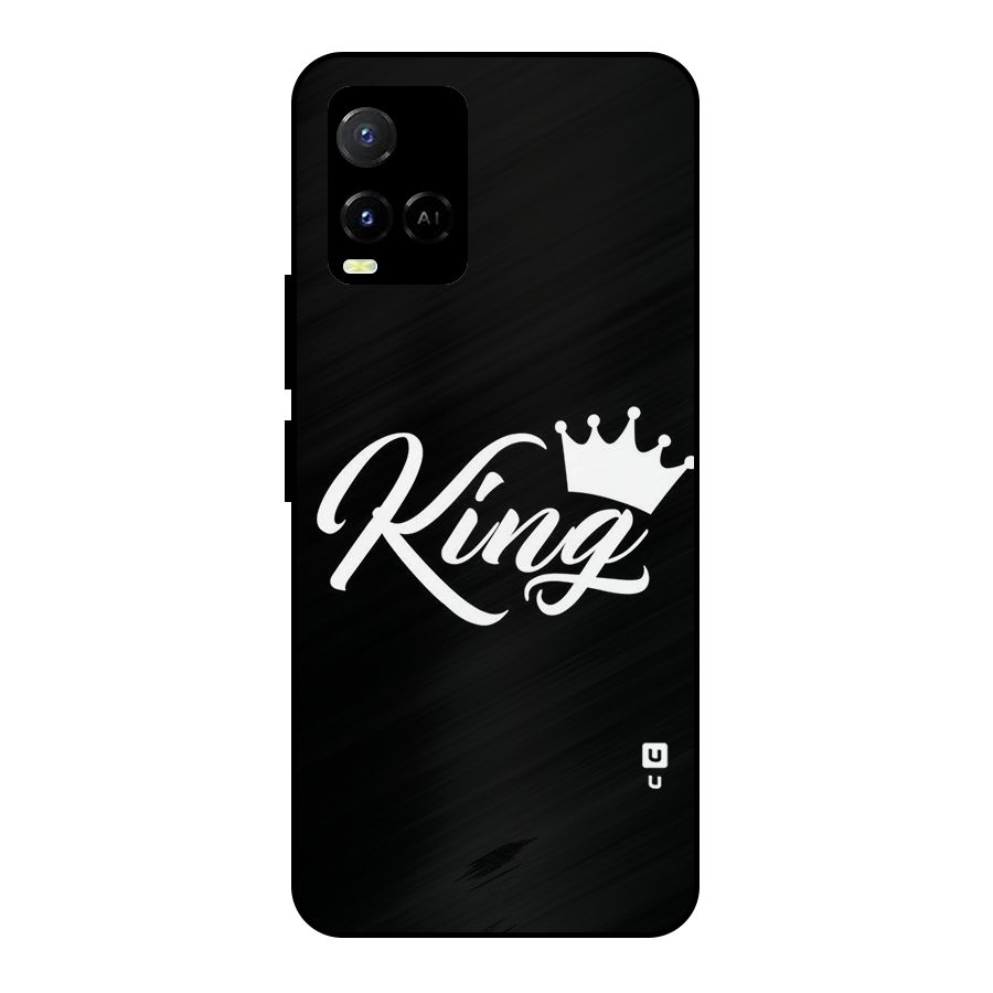 King Crown Typography Metal Back Case for Vivo Y21