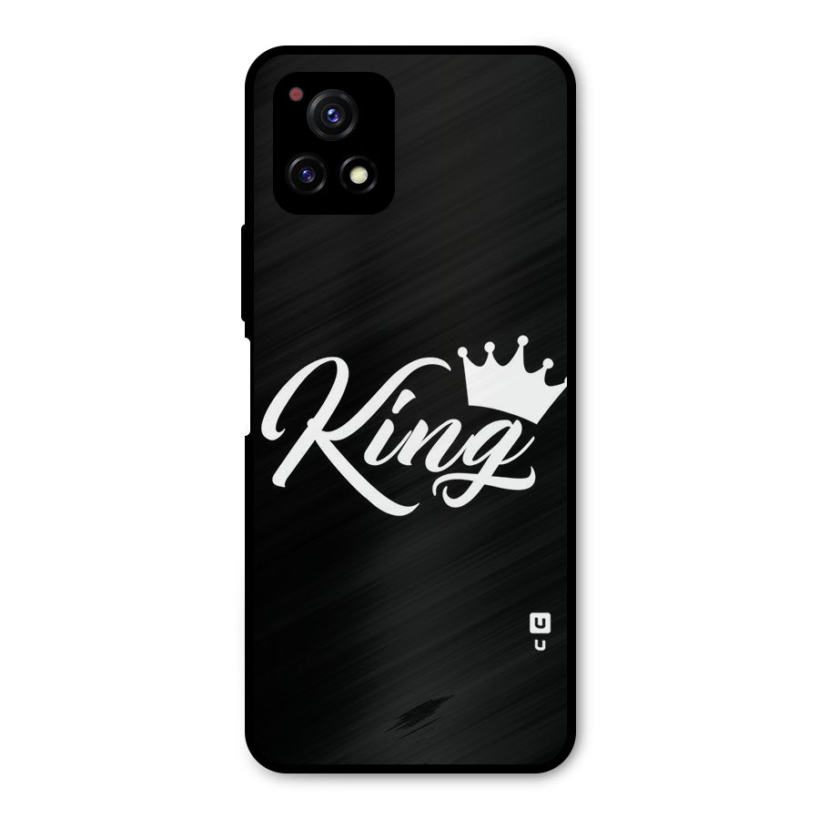 King Crown Typography Metal Back Case for Vivo Y72 5G