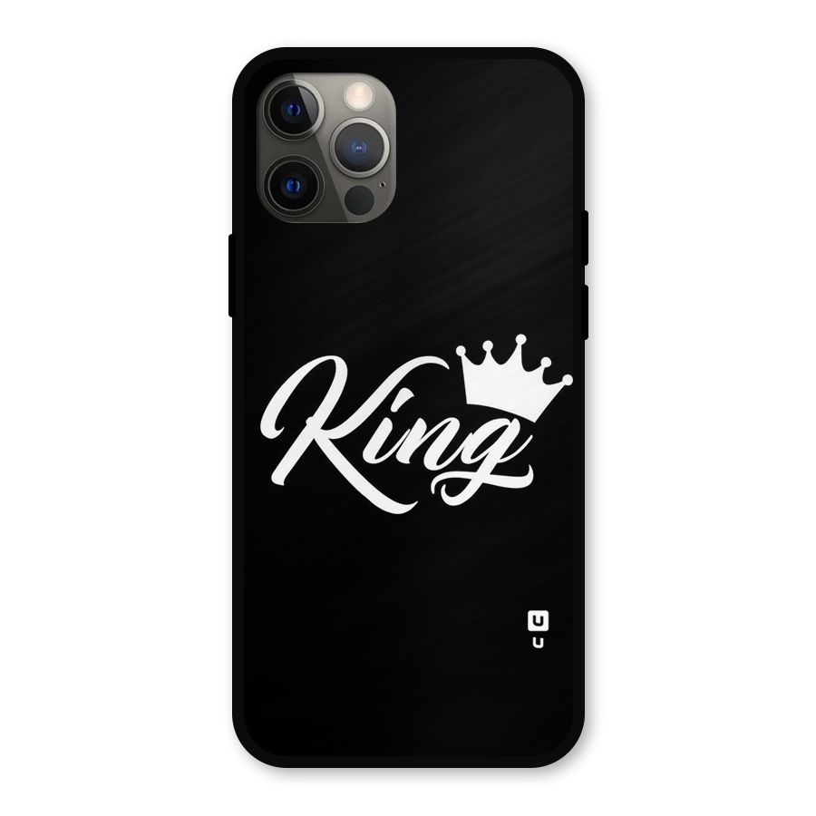 King Crown Typography Metal Back Case for iPhone 12 Pro