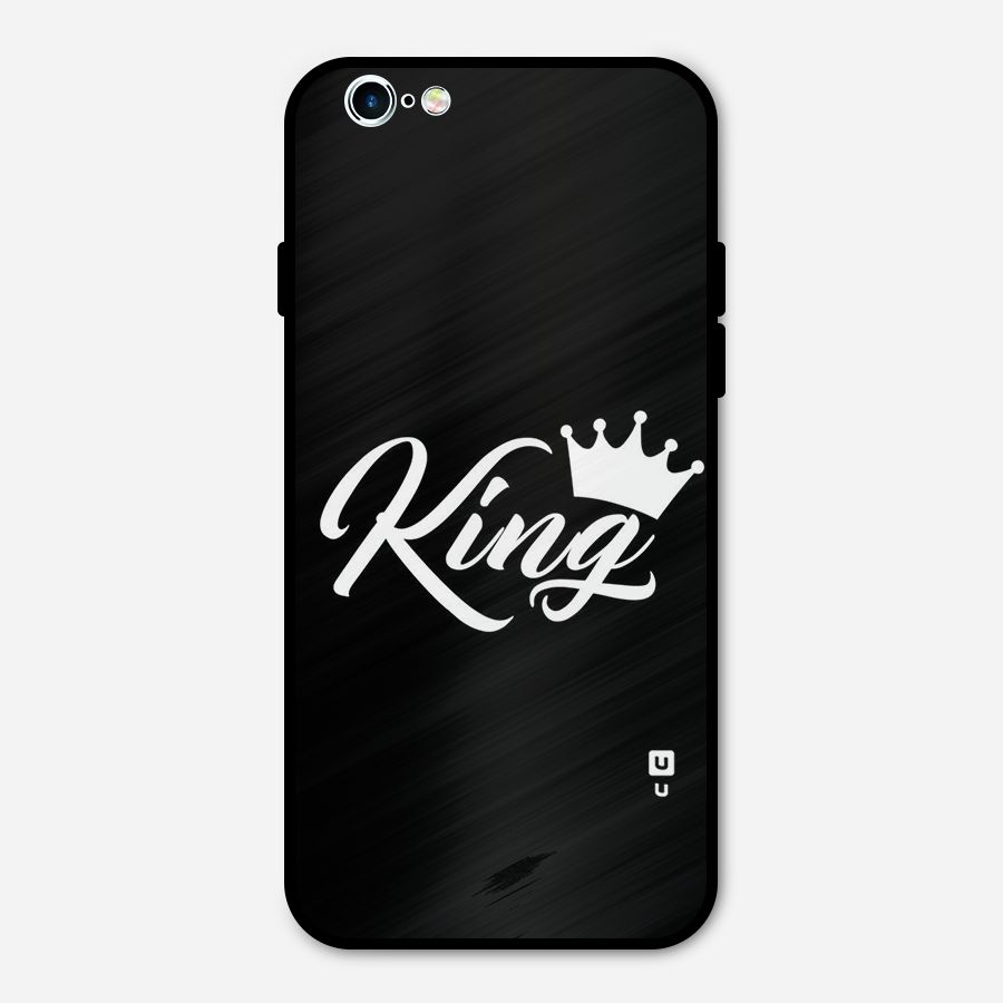 King Crown Typography Metal Back Case for iPhone 6 6s