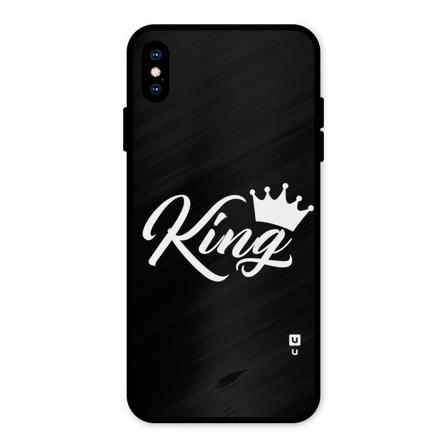 King Crown Typography Metal Back Case for iPhone XS Max