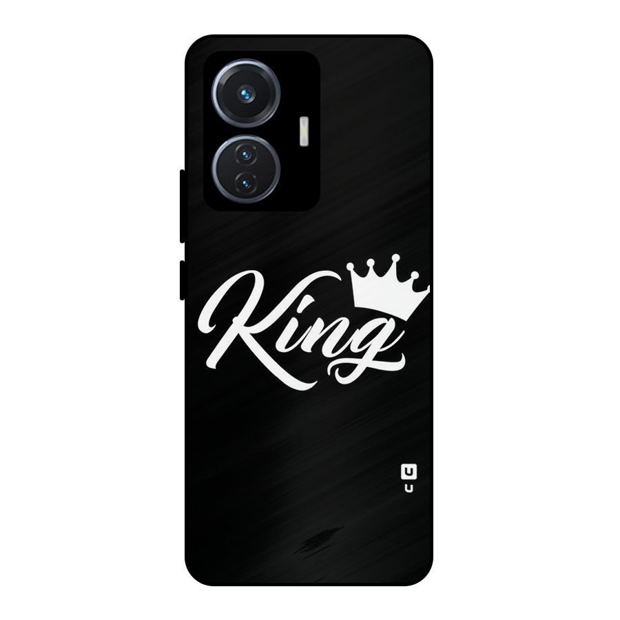 King Crown Typography Metal Back Case for iQOO Z6 44W