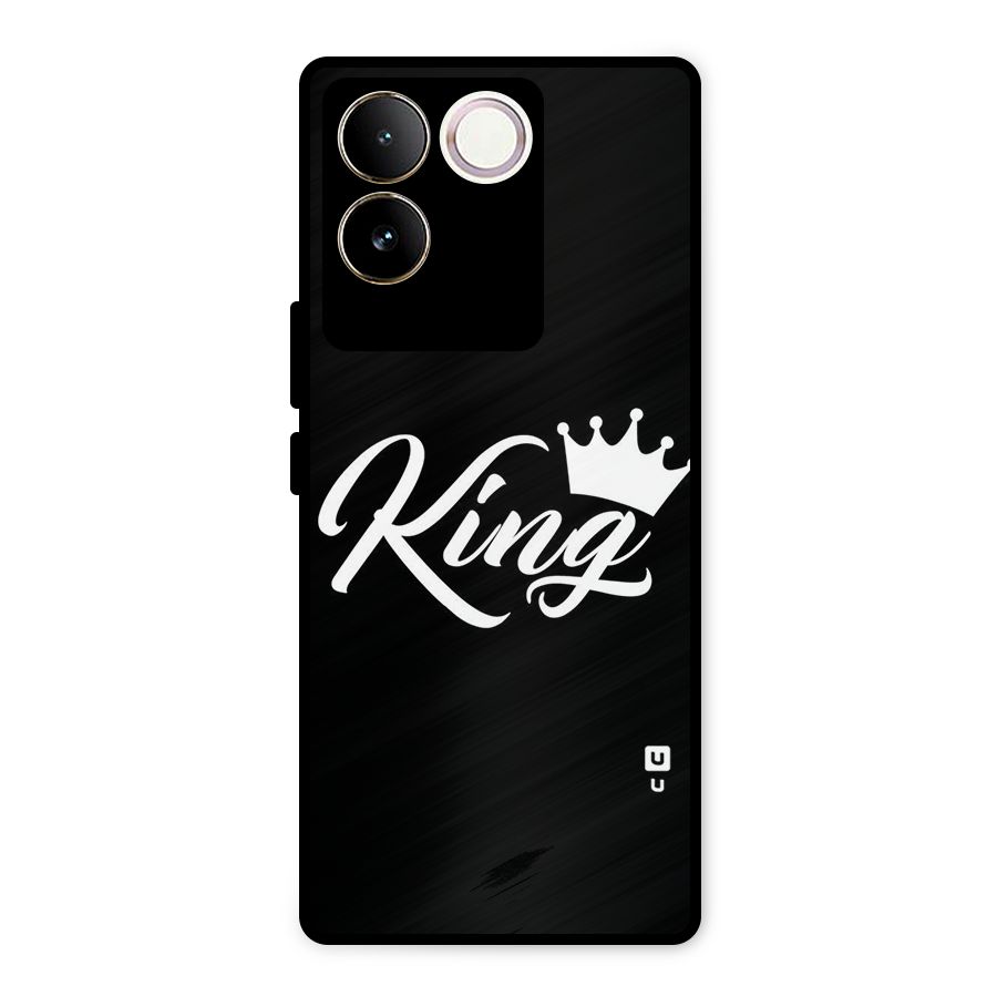 King Crown Typography Metal Back Case for iQOO Z7 Pro