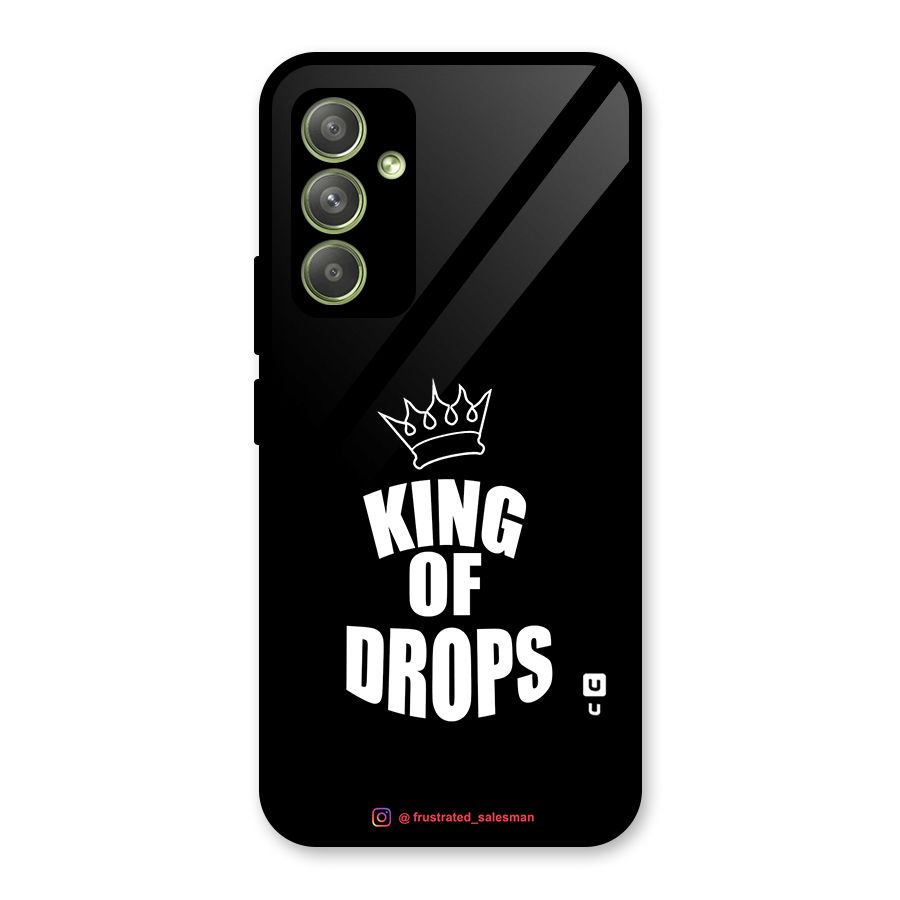 King of Drops Black Glass Back Case for Galaxy A54