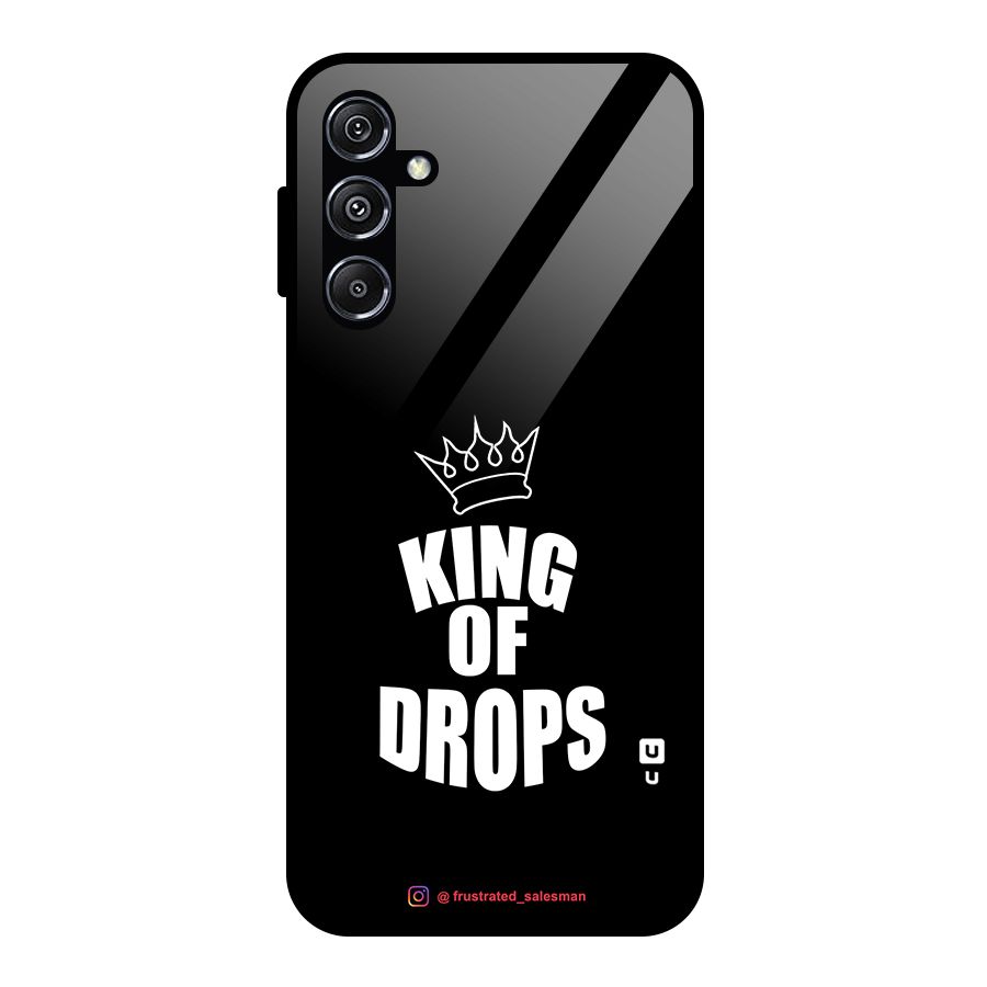 King of Drops Black Glass Back Case for Galaxy M34 5G