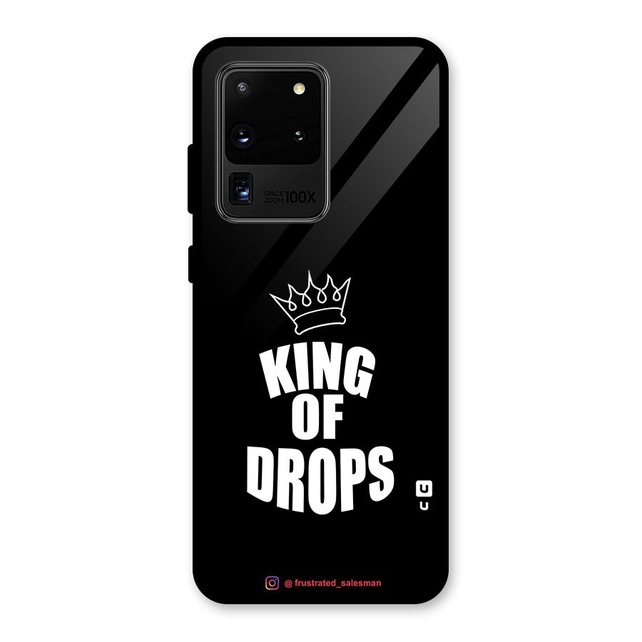 King of Drops Black Glass Back Case for Galaxy S20 Ultra