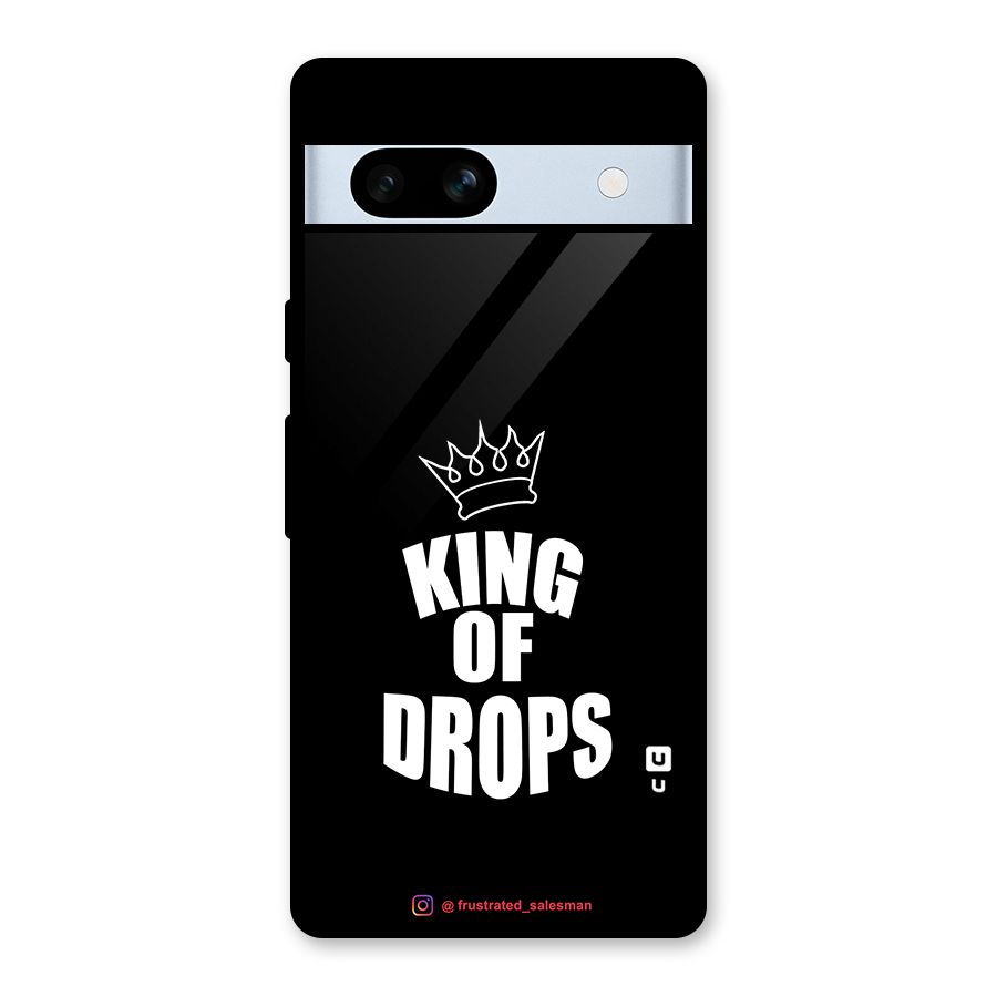 King of Drops Black Glass Back Case for Google Pixel 7a
