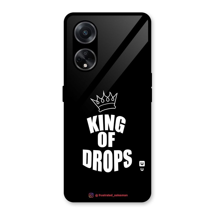 King of Drops Black Glass Back Case for Oppo F23