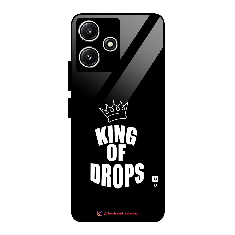 King of Drops Black Glass Back Case for Poco M6 Pro